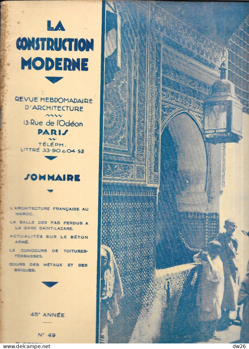 Revue Hebdomadaire D'Architecture - La Construction Moderne N° 49 Du 7 Septembre 1930 - Bricolage / Technique