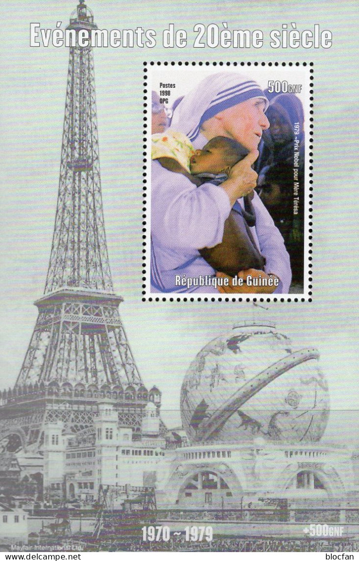 Mere Teresa/Kind 1979 Guinea Block 1998 Millenium ** 8 Nobelpereis Prix Nobel  Hoja Bloc M/s Ss Souvenir-sheet Bf Guinee - Madre Teresa