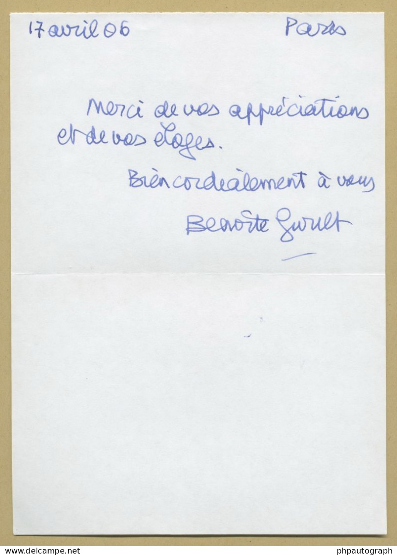 Benoîte Groult (1920-2016) - French Writer - Autograph Letter Signed + Photo - 2006 - Escritores