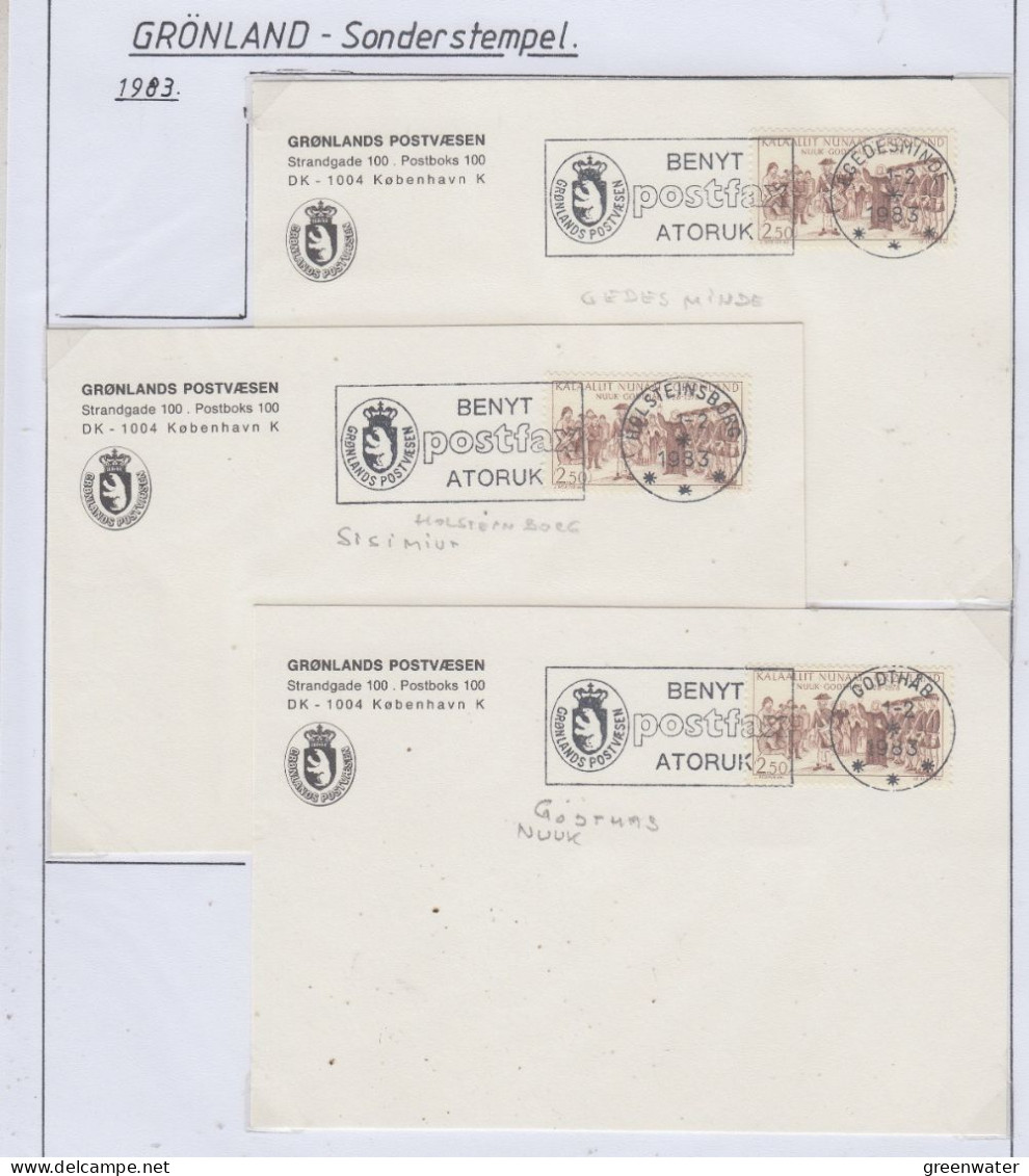 Greenland 1983 3 Cards "Sonderstempel" (GD156) - Arctic Tierwelt