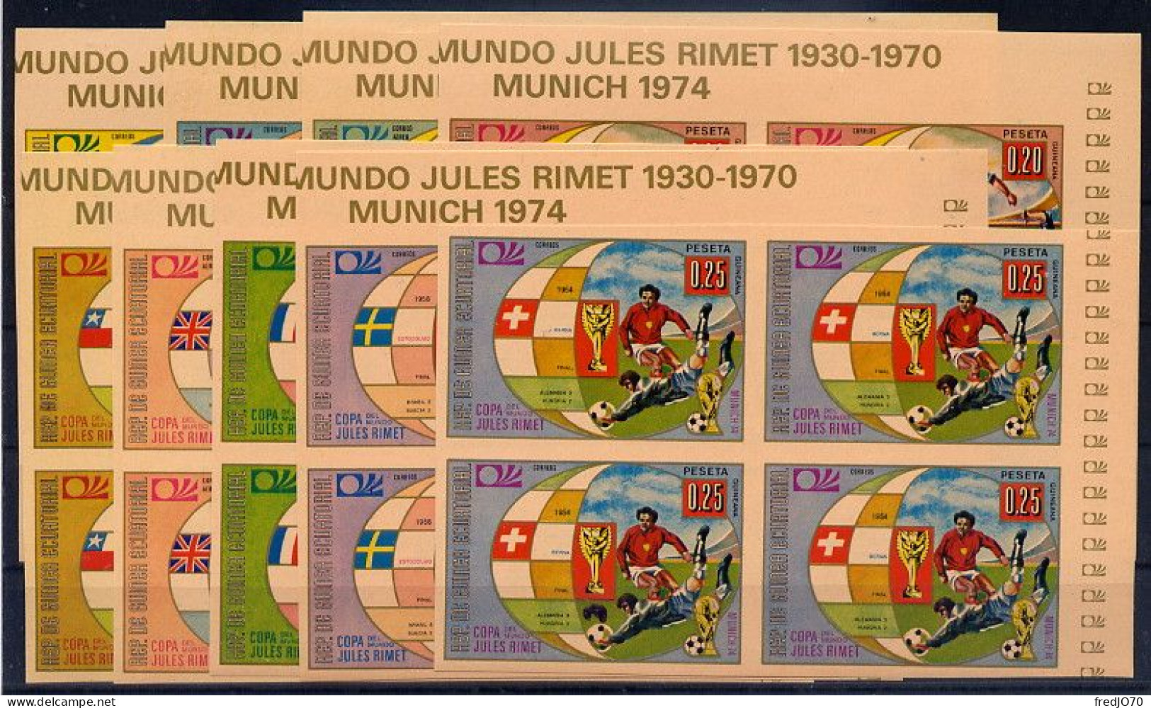 Guinée Guinea Equatoriale Série Complète Bl De 4 Non Dentelé Imperf CM 74 ** - 1974 – Alemania Occidental