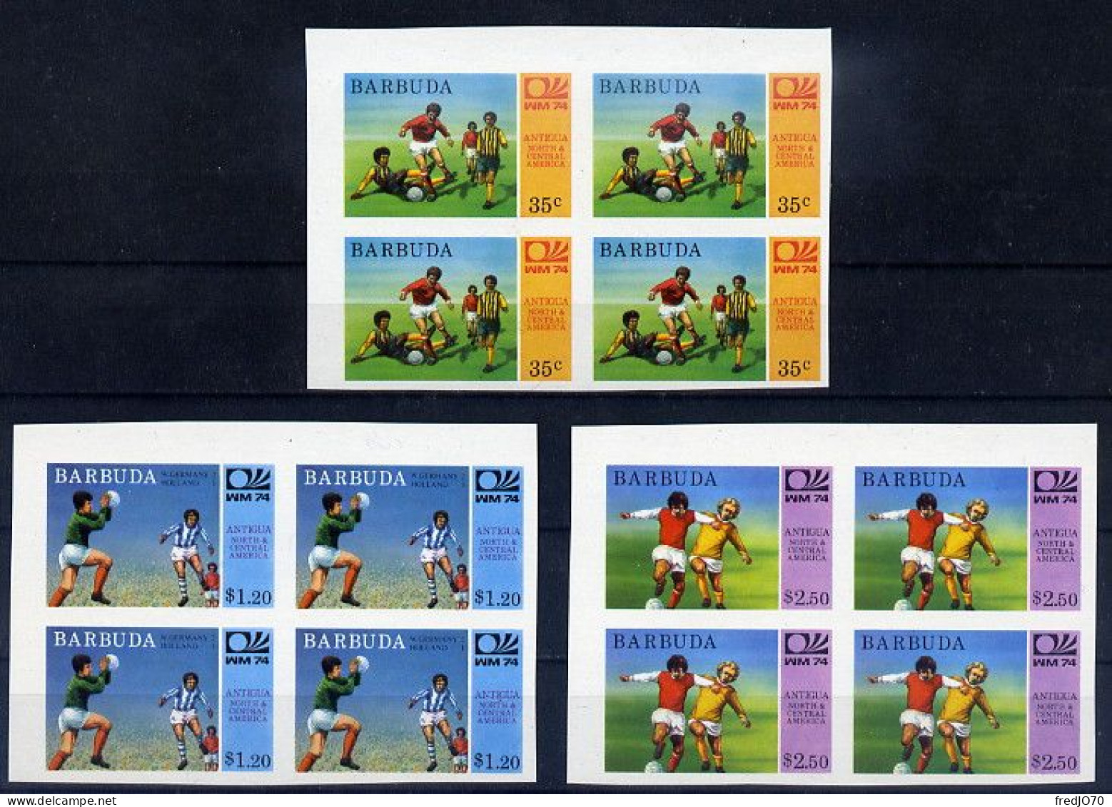 Barbuda Série Complète Bl De 4 Non Dentelé Imperf CM 74 ** - 1974 – Westdeutschland