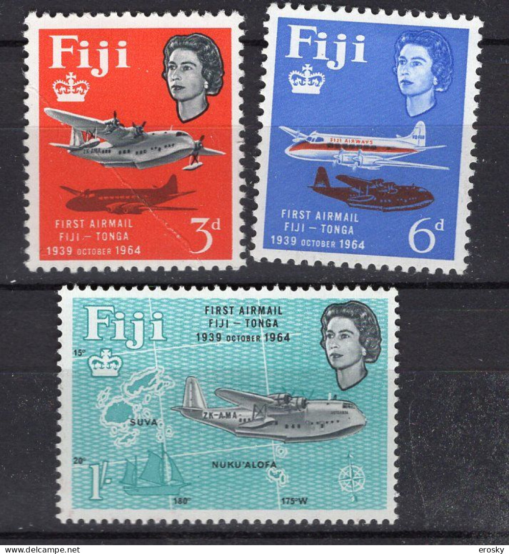 P3106 - BRITISH COLONIES FIJI FIDJI Yv N°187/89 ** Avions - Fiji (...-1970)