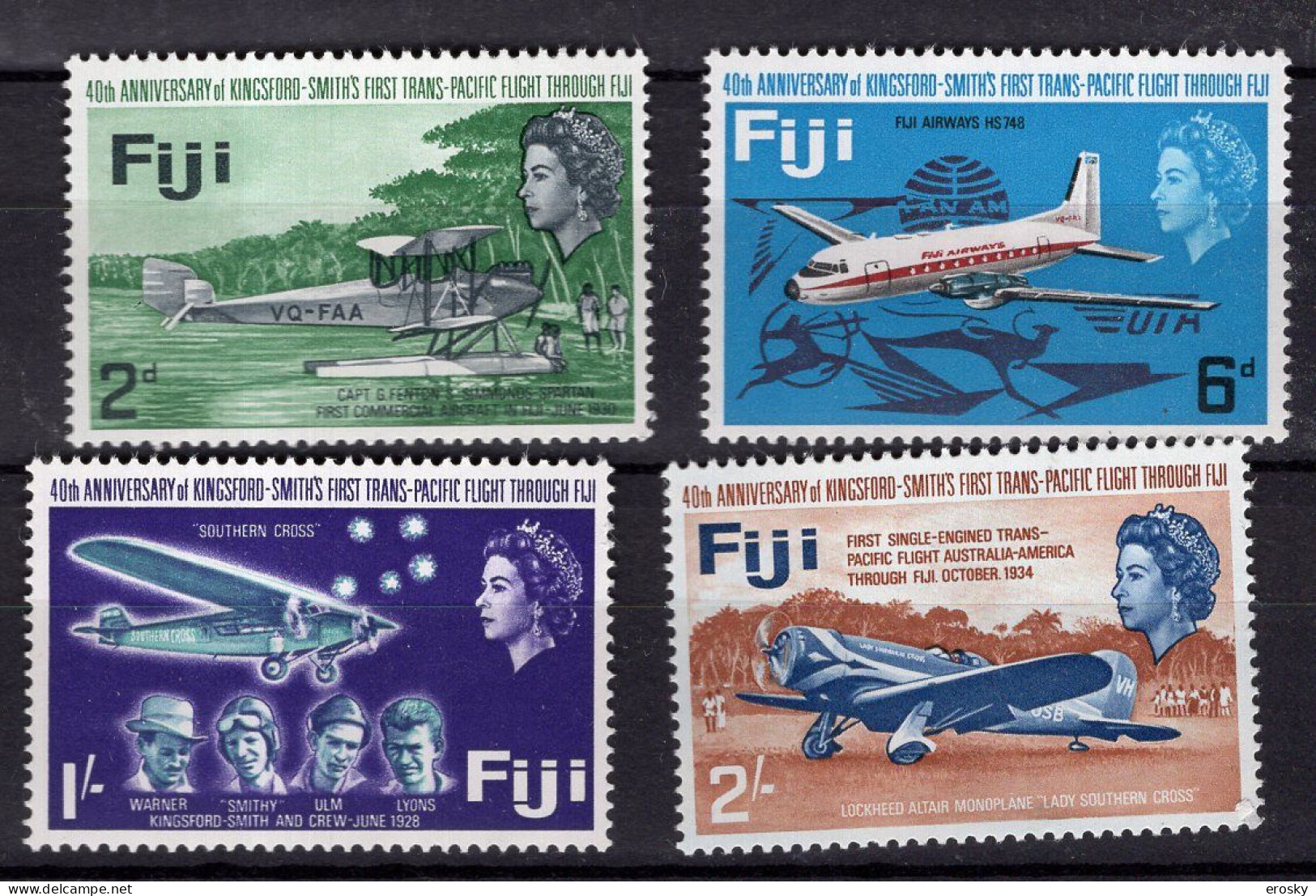 P3107 - BRITISH COLONIES FIJI FIDJI Yv N°215/08 ** Avions - Fidji (...-1970)