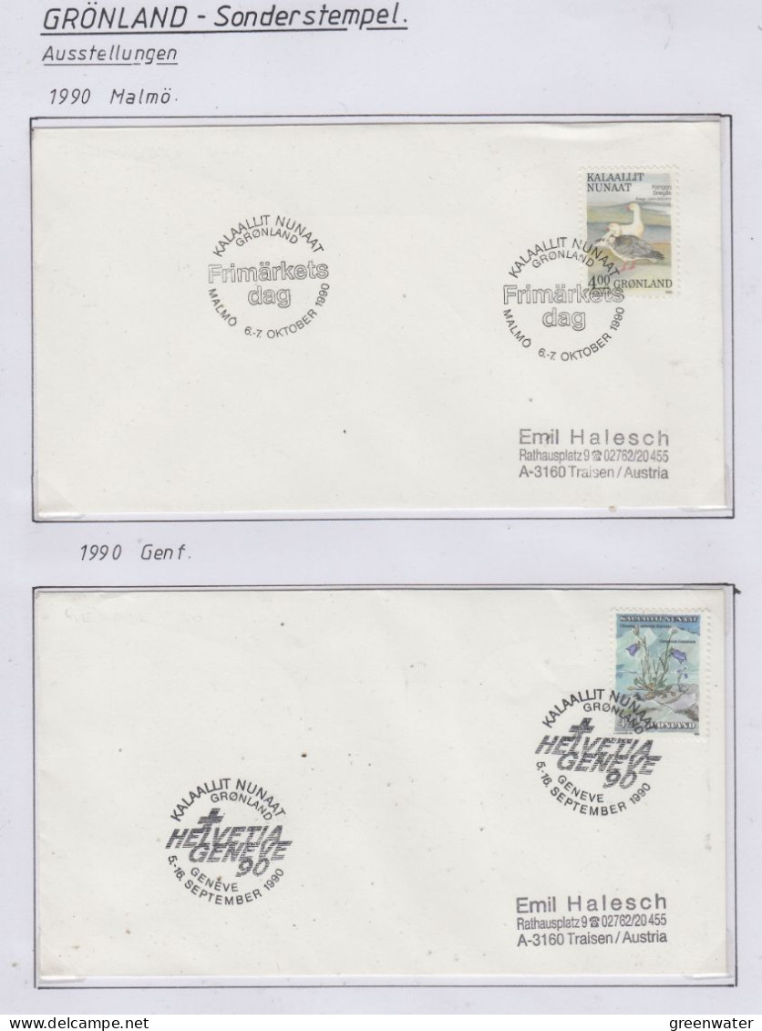 Greenland 1990 4 Covers "Sonderstempel" (GD158) - Faune Arctique