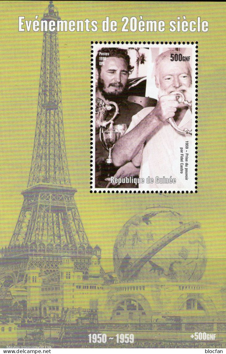 Fidel Castro 1959 Guinea Block 1998 Millenium ** 8€ Preisverleihung InParis Hoja Bloc Ss Bloque Souvenir-sheet Bf Guinee - Lénine