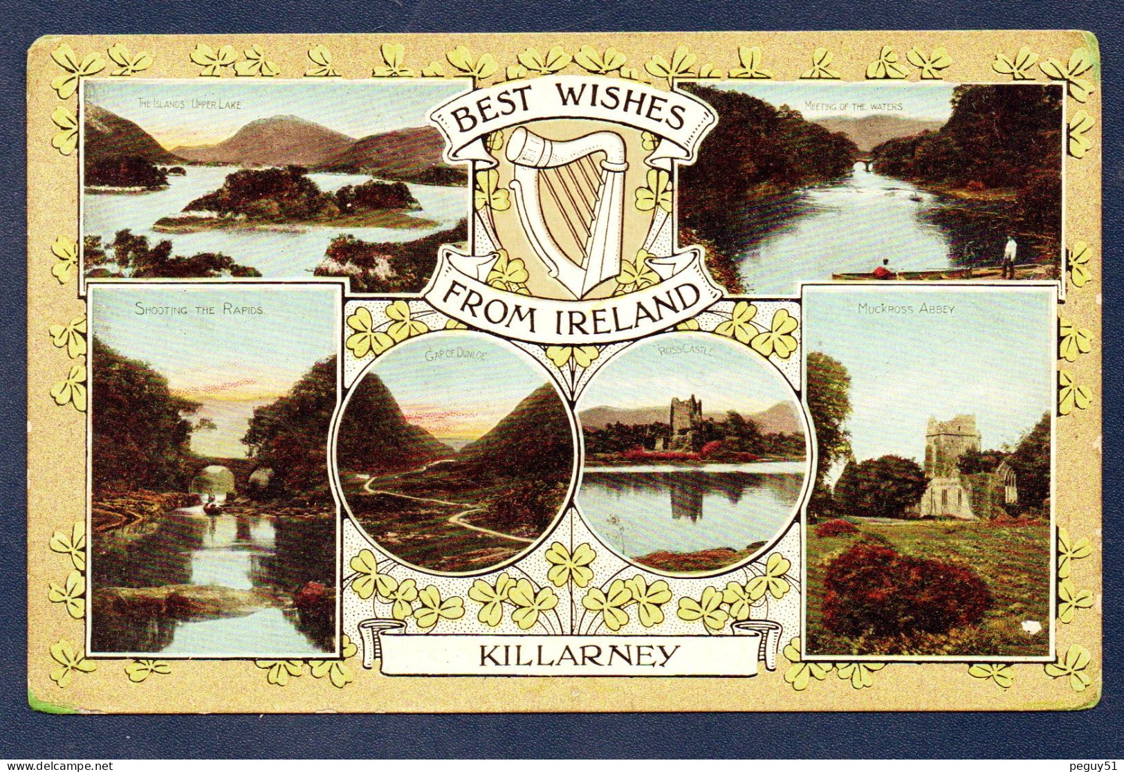 Irlande.  Kerry. Killarney. Best Wishes From Ireland. Voir Descriptions. 1907 - Kerry