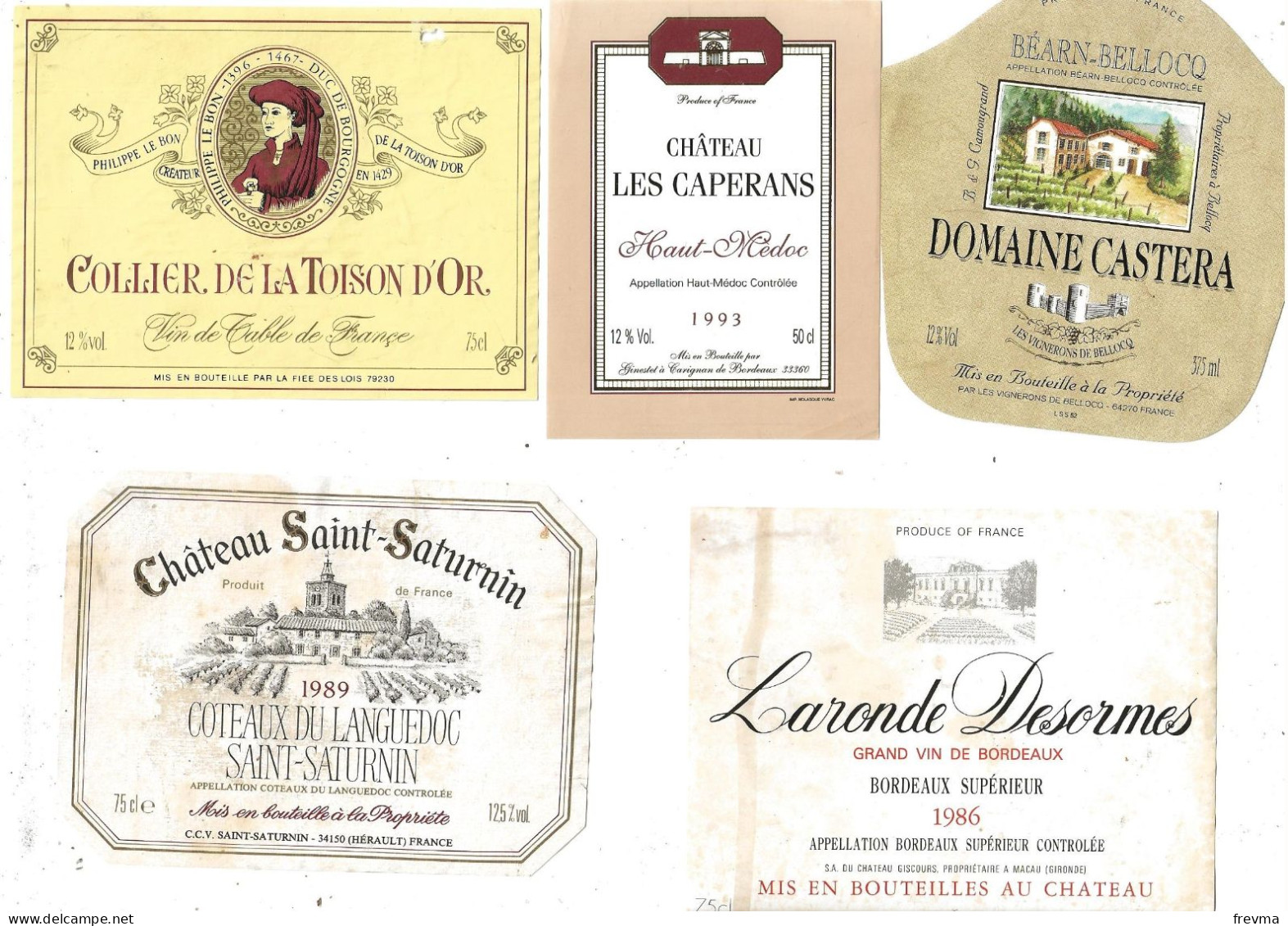 Differentes Etiquettes De Vins - Rouges