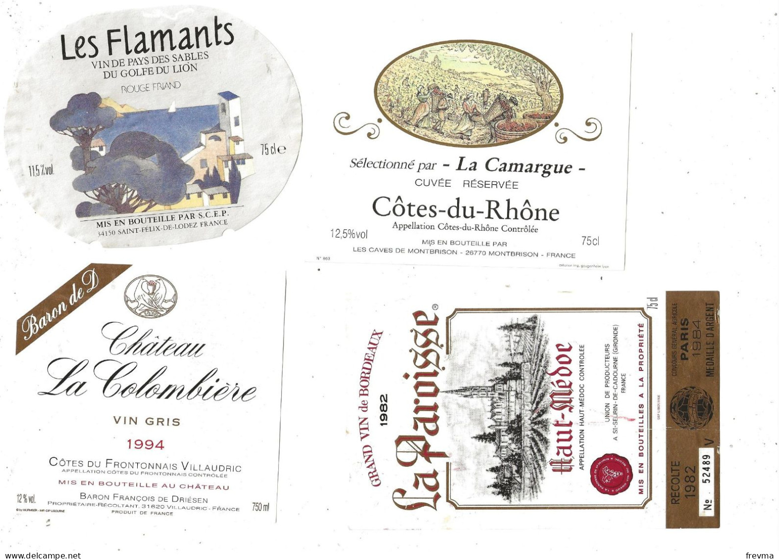 Differentes etiquettes de vins