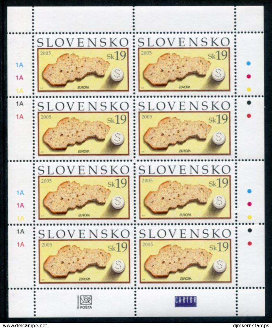 SLOVAKIA 2005 Europa: Gastronomy Sheetlet MNH / **.  Michel 512 - Unused Stamps