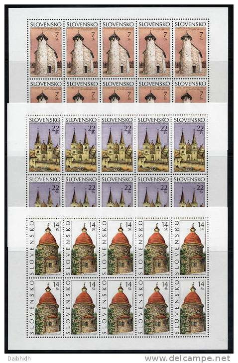 SLOVAKIA 2002 Romanesque Architecture  Sheetlets MNH / **.  Michel 437-39 - Blocks & Sheetlets