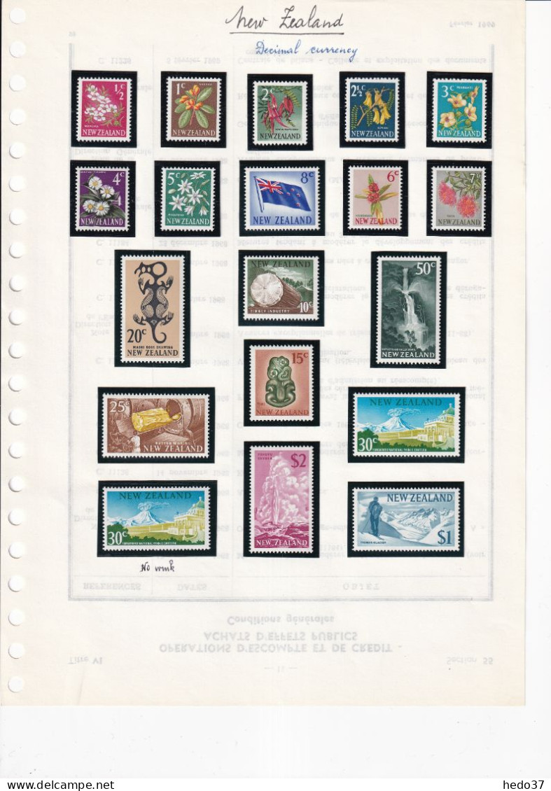 Nouvelle Zélande - Collection Vendue Page Par Page - Neuf ** Sans Charnière - TB - Unused Stamps