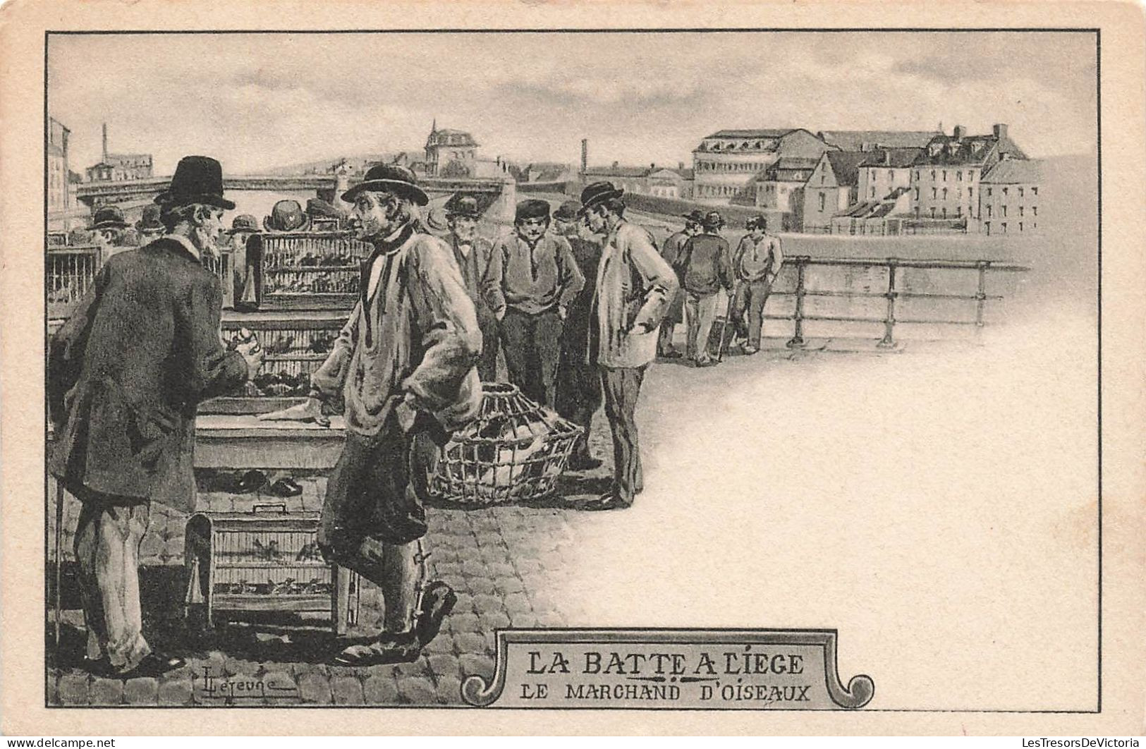 BELGIQUE - La Batte à Liège - Le Marchand D'oiseaux - Deux Hommes - Carte Postale Ancienne - Lüttich