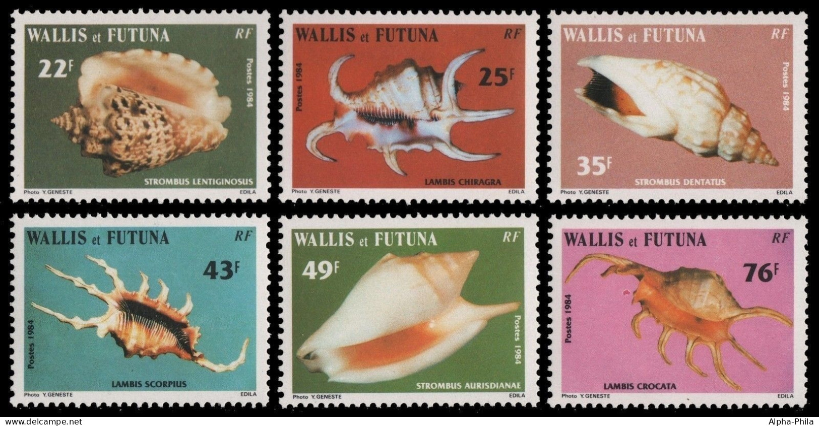 Wallis & Futuna 1984 - Mi-Nr. 460-465 ** - MNH - Meeresschnecken - Oceania (Other)