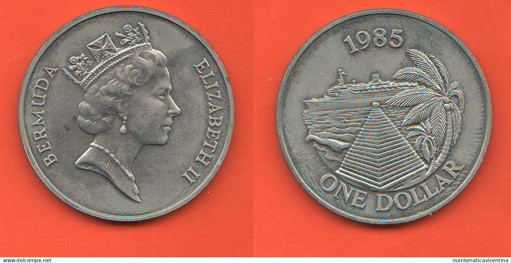 Bermuda 1 One Dollar 1985 Nickel © 6 Queen Elizabeth British Territory - Bermuda