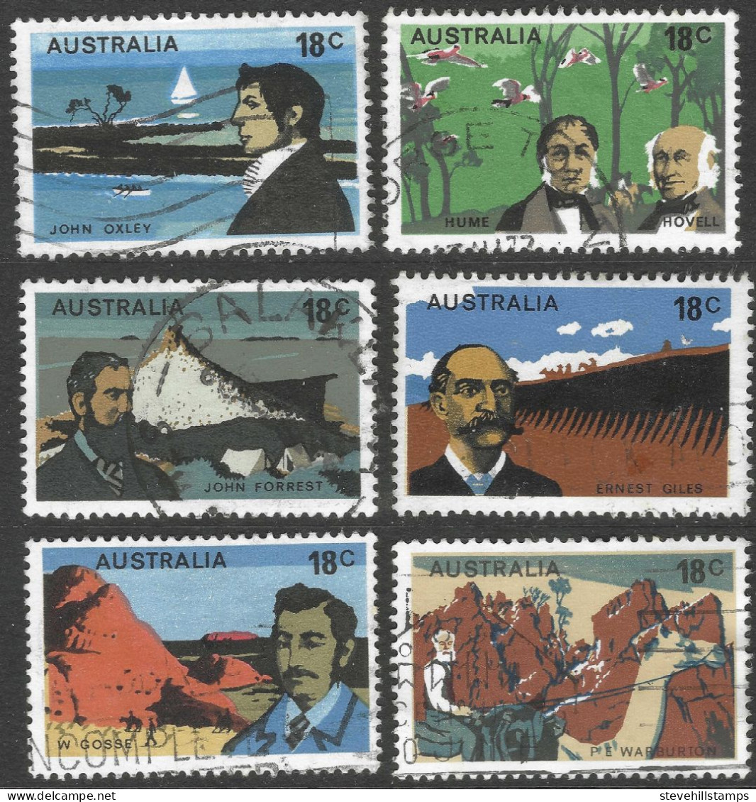 Australia. 1976 19th Century Explorers. Used Complete Set. SG 616-621. M3011 - Used Stamps