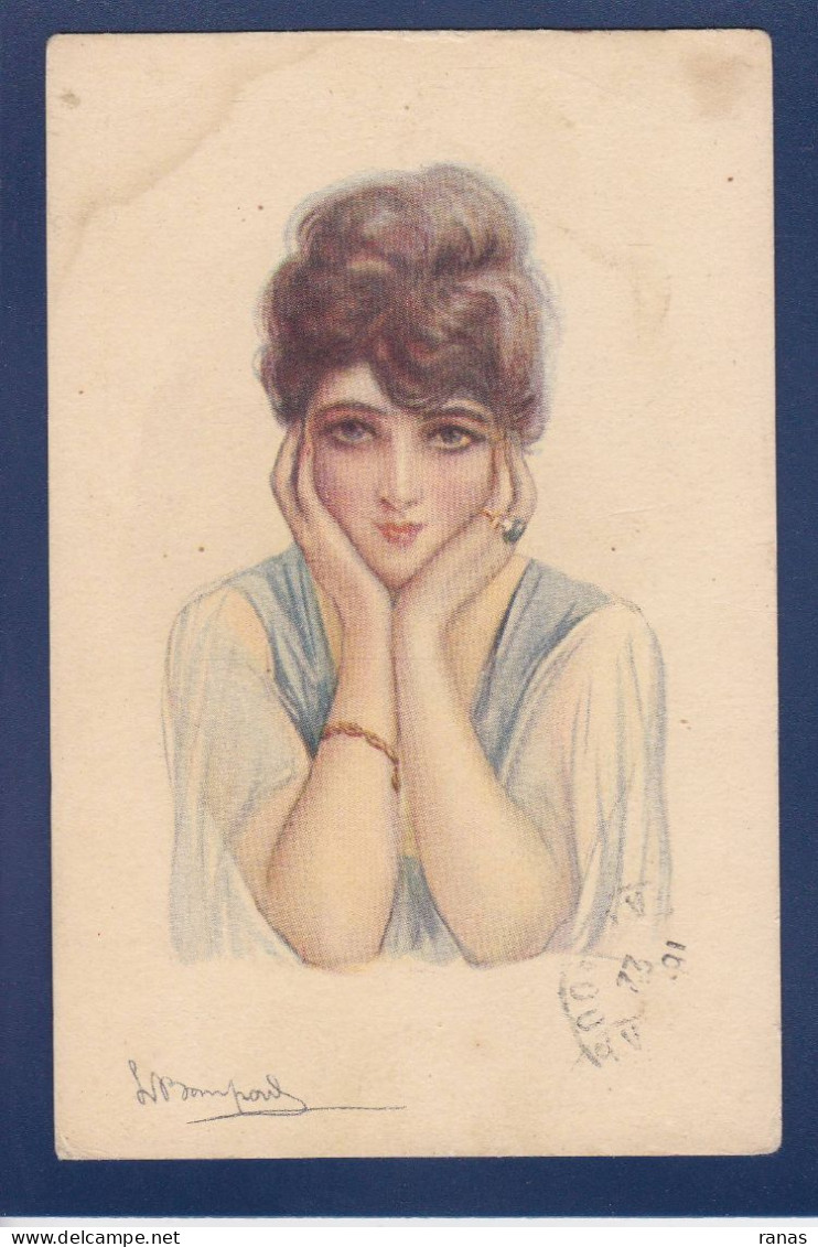 CPA Bompard Art Déco Illustrateur Italien Femme Woman écrite 955-1 - Bompard, S.