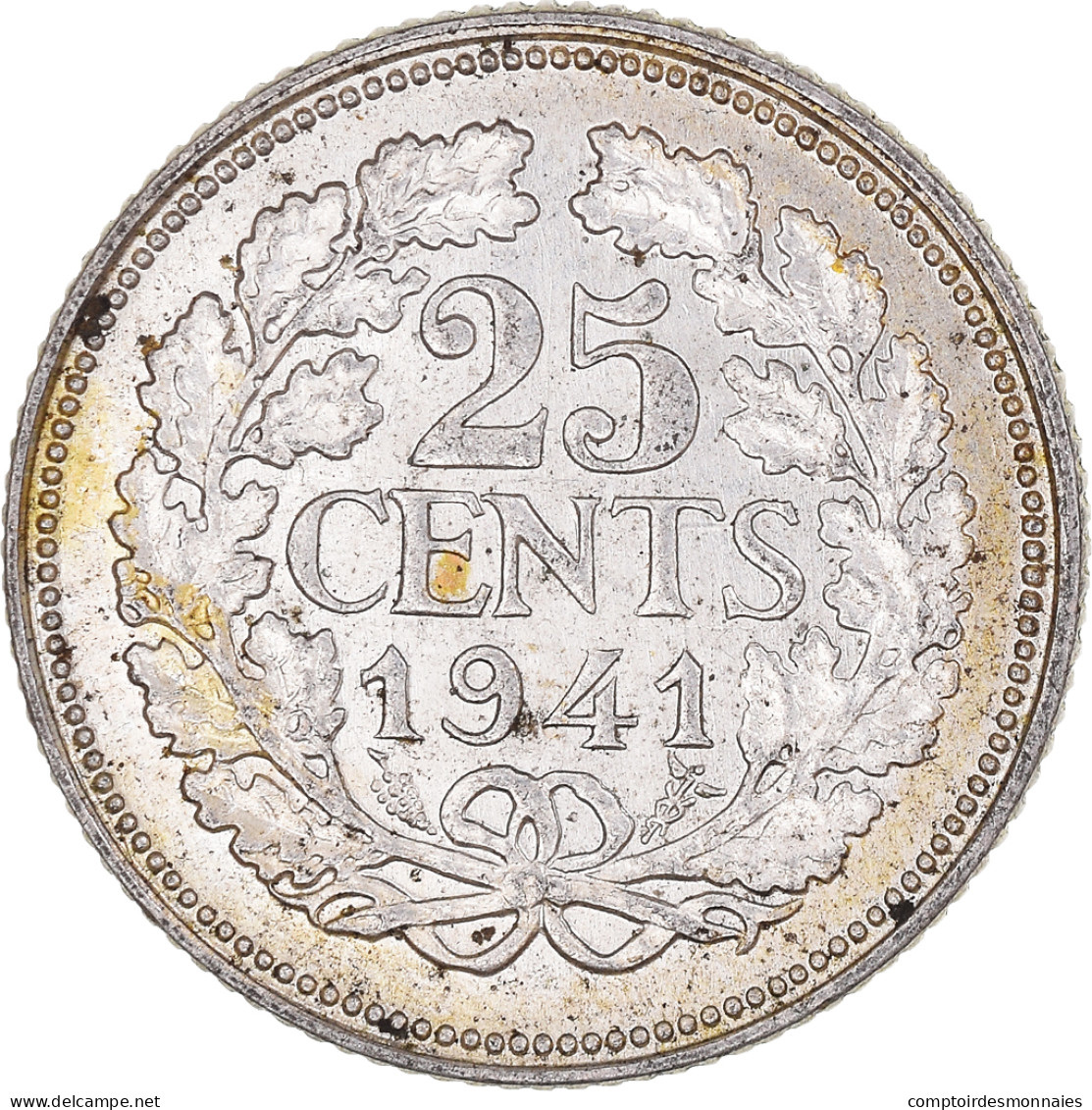 Monnaie, Pays-Bas, Wilhelmina I, 25 Cents, 1941, Utrecht, TTB, Argent, KM:164 - 25 Cent