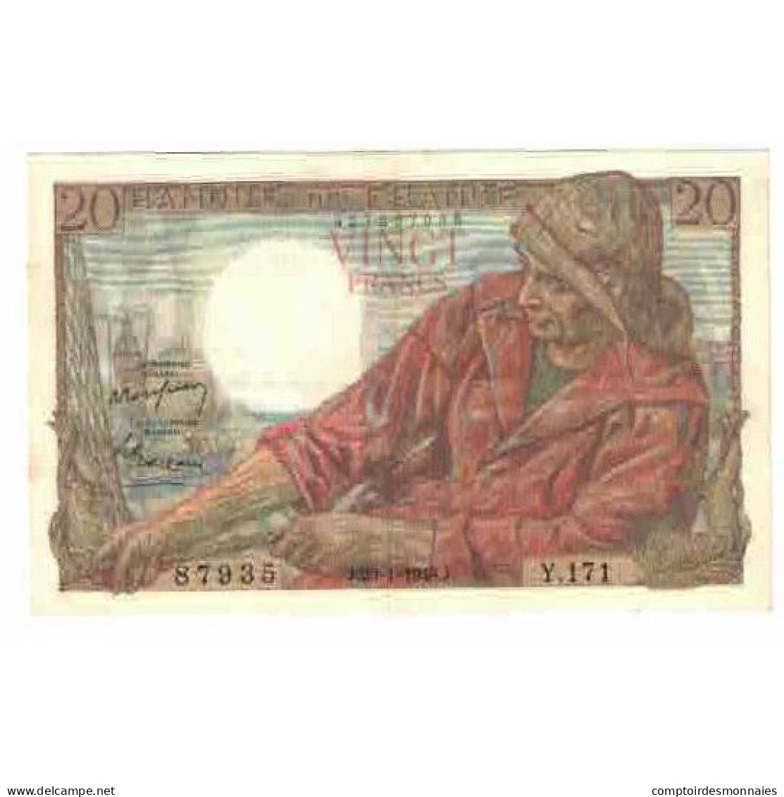 France, 20 Francs, Pêcheur, 1948, Y.171, SUP, Fayette:13.12, KM:100c - 20 F 1942-1950 ''Pêcheur''