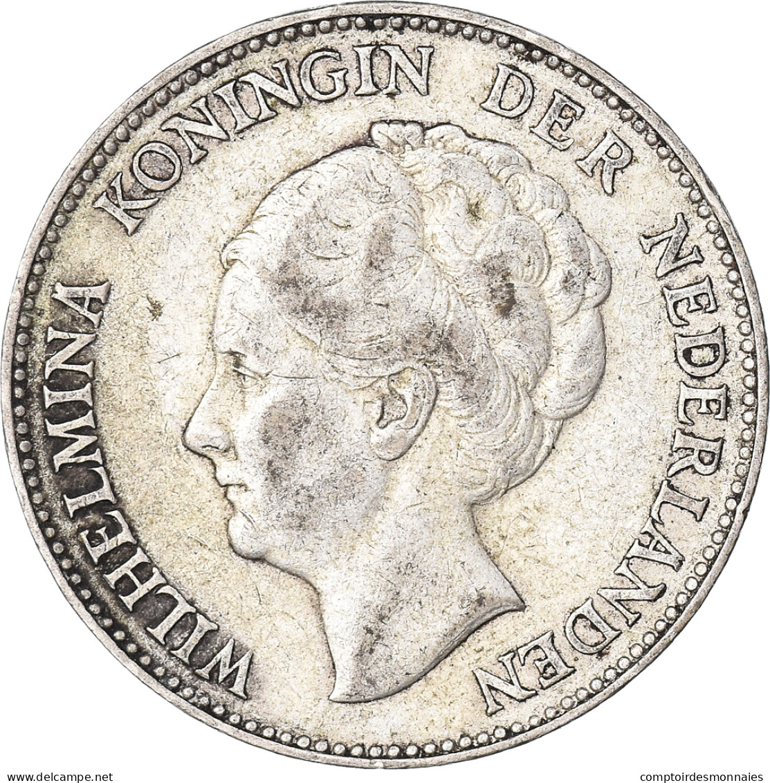 Monnaie, Pays-Bas, Wilhelmina I, Gulden, 1924, TB+, Argent, KM:161.1 - 1 Florín Holandés (Gulden)