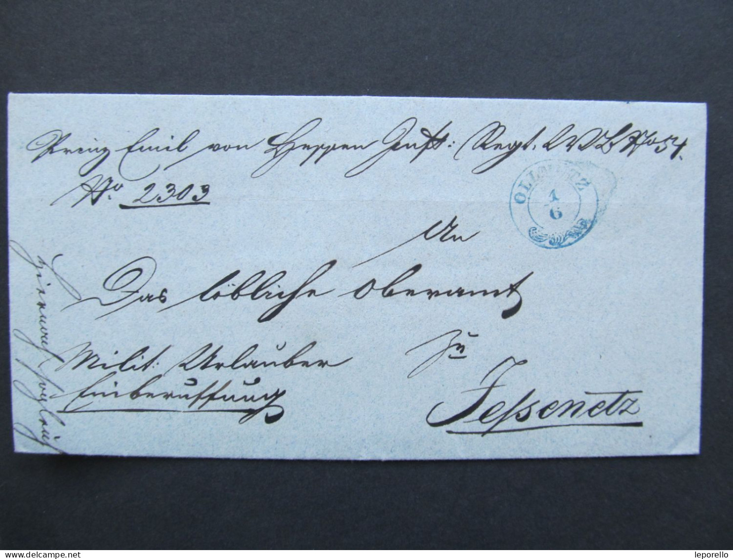 BRIEF Ollmütz Olomouc - Jesenec Jessenetz Prostějov 1847 BLAU !  / P3481 - ...-1850 Prephilately