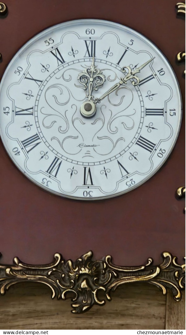 HORLOGE Pendule Murale ELOMATIC Années 1960 DELUXE Type Miroir 35*37 Cm 2.5 Kg - Horloges