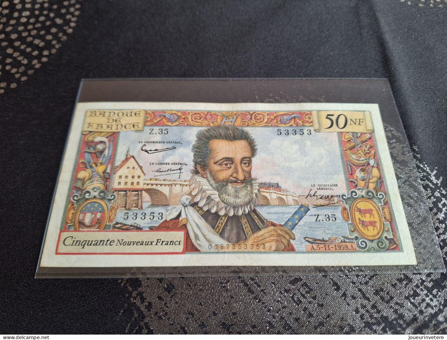 France,billet 50-F- A-5/11/ 1959-A ''Henri IV' ETAT SUP ,avec Tout Son Craquant D'origine Très Très Rare - Other - Europe