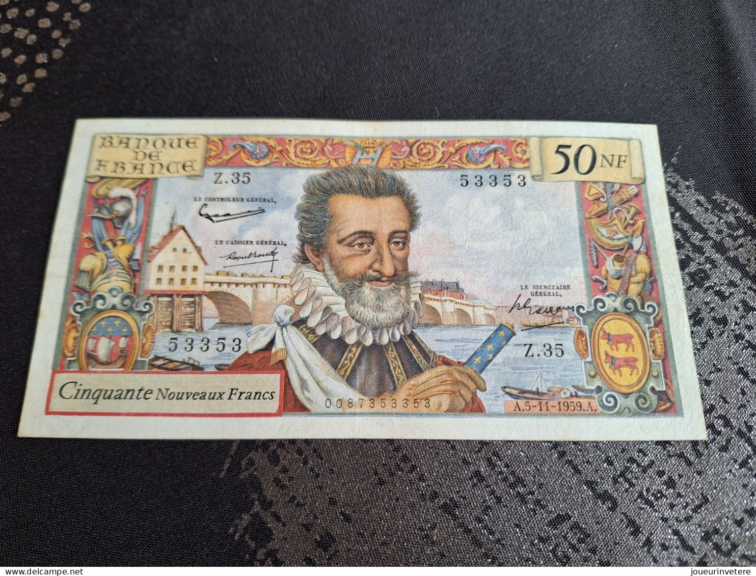 France,billet 50-F- A-5/11/ 1959-A ''Henri IV' ETAT SUP ,avec Tout Son Craquant D'origine Très Très Rare - Andere - Europa