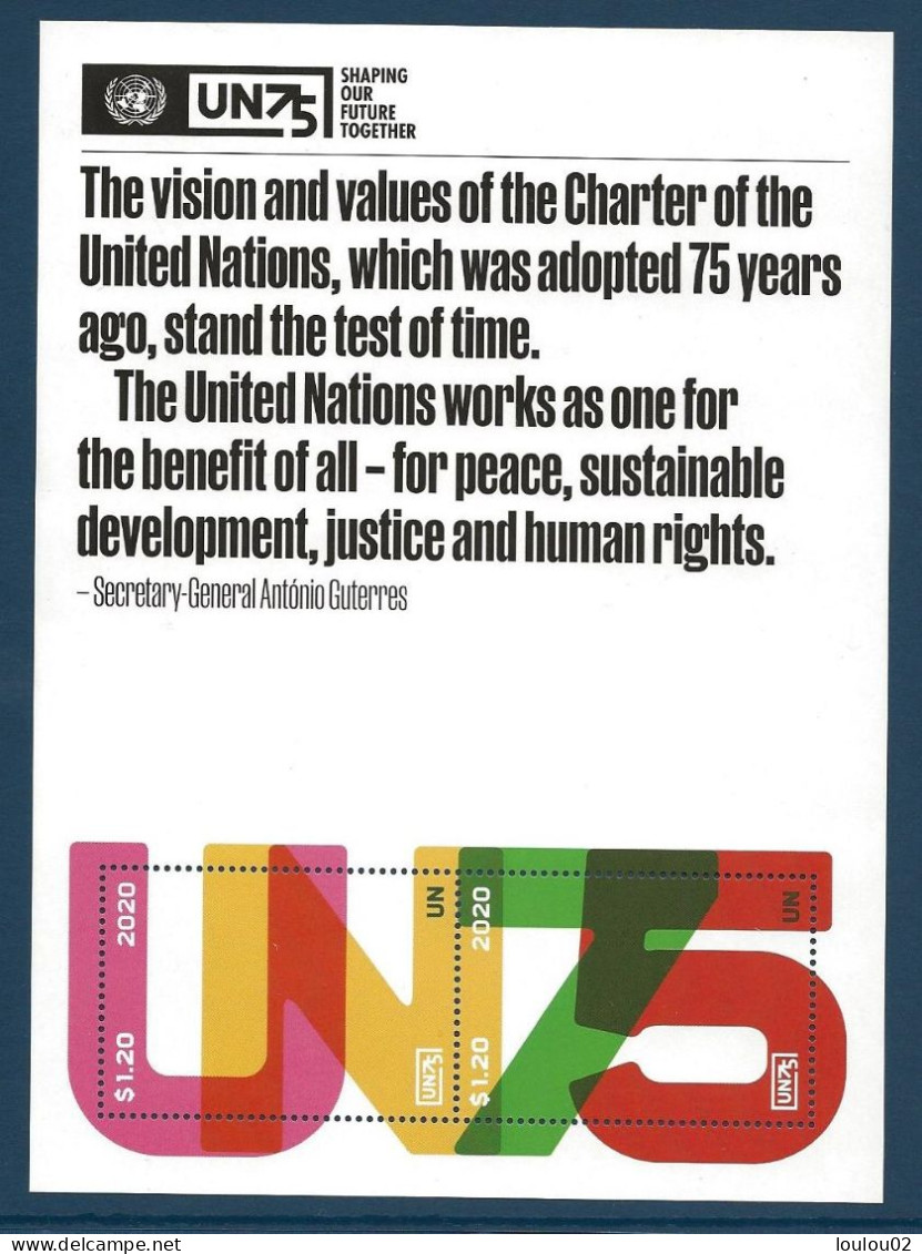 United Nations - Vereinte Nationen - UN ONU New York - 2020 - F1714 - Neuf ** MNH - UNO