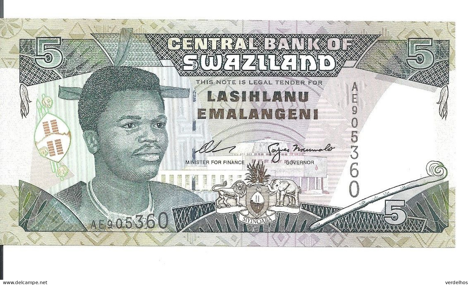 SWAZILAND 5 EMALANGENI ND1995 UNC P 23 - Swaziland