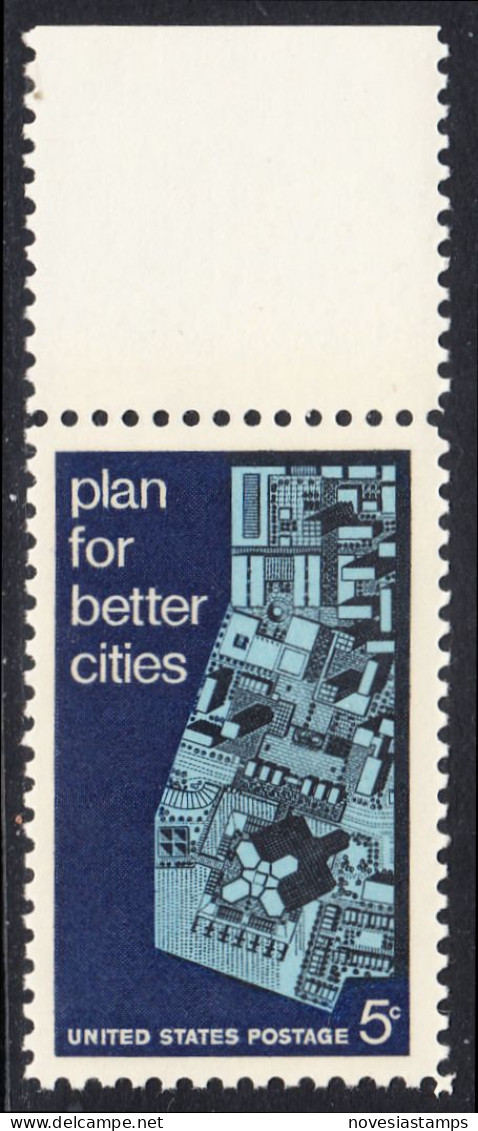 !a! USA Sc# 1333 MNH SINGLE W/ Top Margin - Urban Planning - Nuovi