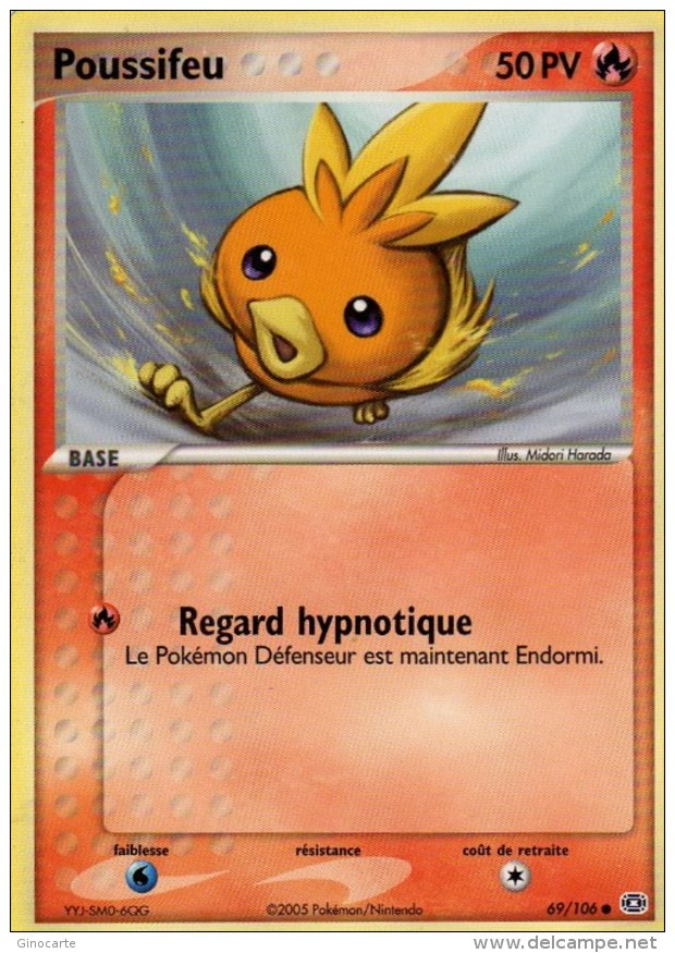 Carte Pokemon 69/106 Poussifeu 50pv 2005 - Other & Unclassified