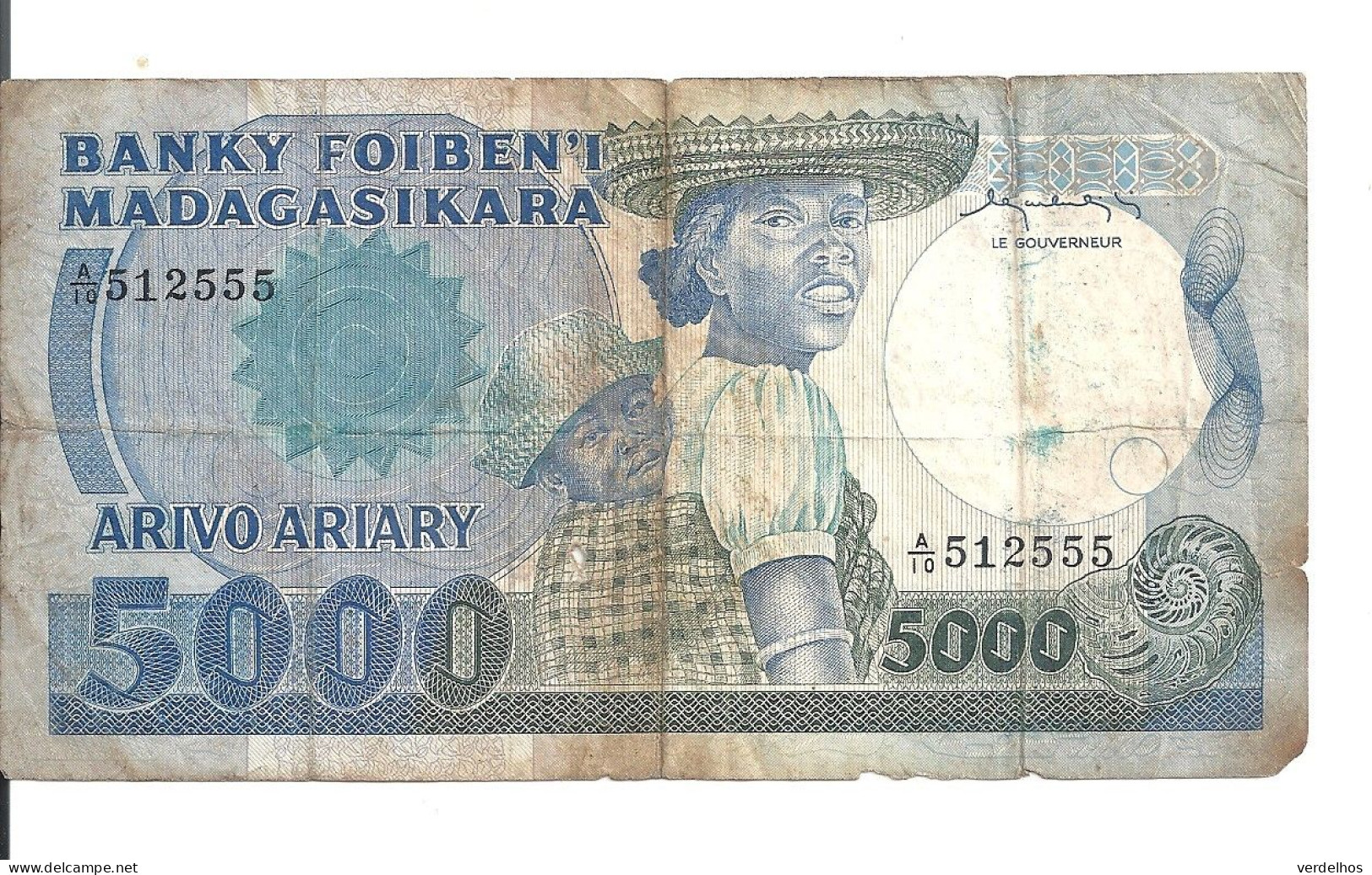 MADAGASCAR 5000 FRANCS ND1988-94 VG+ P 73 - Madagaskar