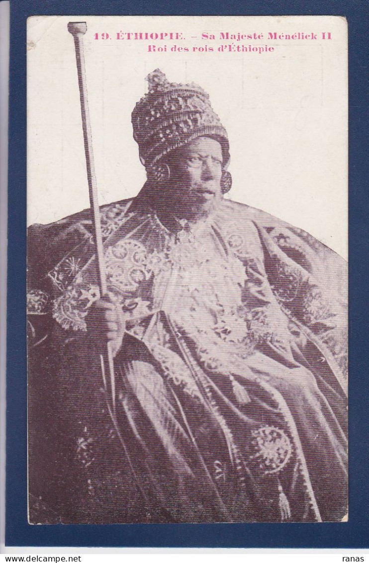 CPA Ethiopie Royalty Roi Ménélick II Non Circulée - Ethiopië