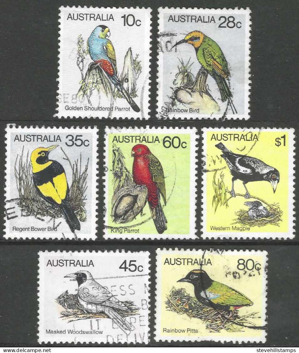 Australia. 1980 Birds (2nd Series). 7 Used Values (10c, 28c, 35c, 45c, 60c, 80c, $1) SG 734. M3012 - Used Stamps