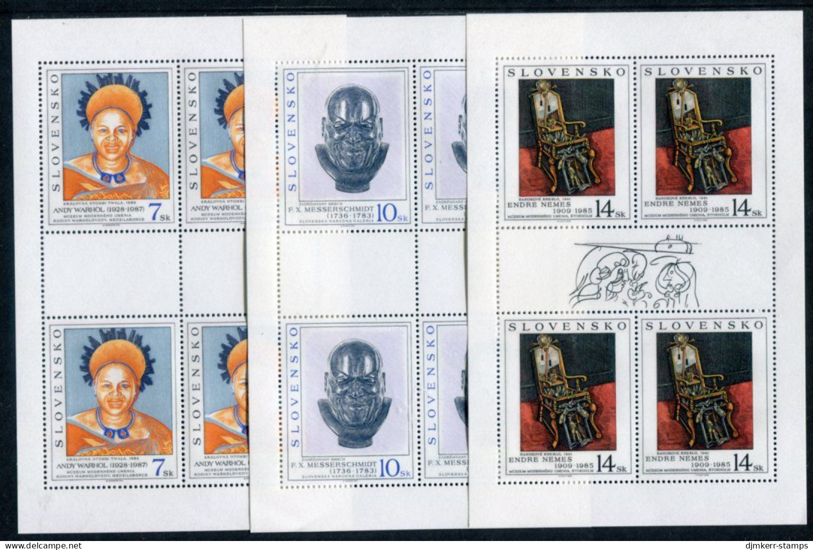 SLOVAKIA 1996 Art Sheetlets  MNH / **.  Michel 263-64, 258 - Ongebruikt