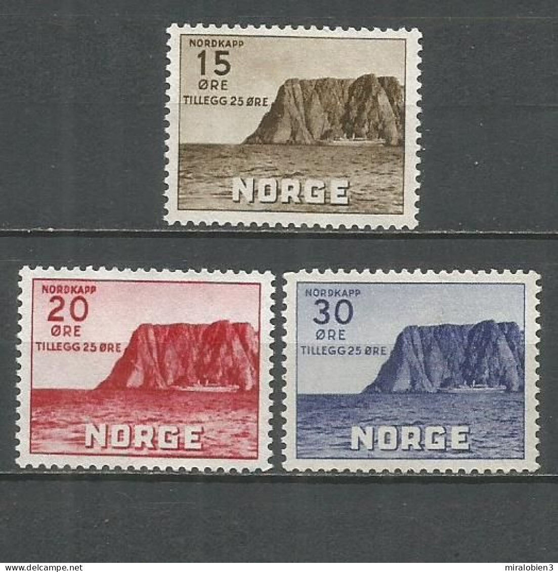 NORUEGA YVERT NUM. 151/153 SERIE COMPLETA NUEVA SIN GOMA - Unused Stamps