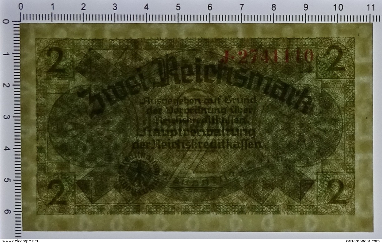 2 REICHSMARK OCCUPAZIONE TEDESCA ITALIA REICHSKREDITKASSEN 1943 FDS - 2. WK - Alliierte Besatzung