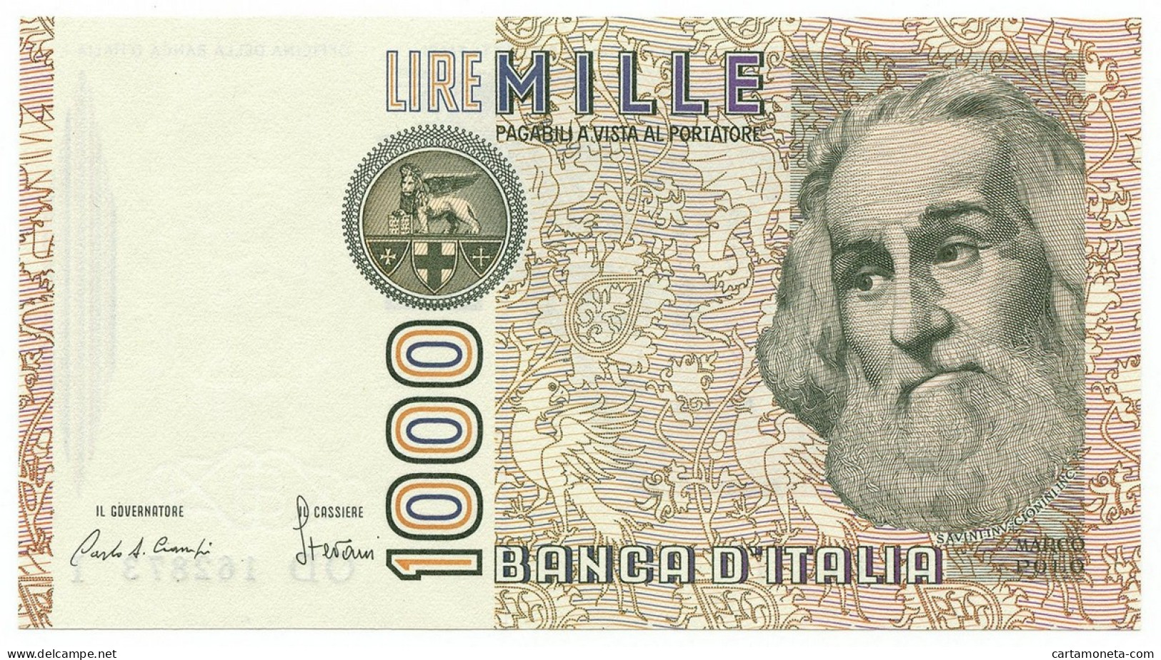 1000 LIRE MARCO POLO LETTERA D 28/10/1985 FDS - Other & Unclassified