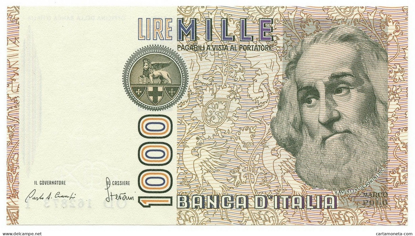 1000 LIRE MARCO POLO LETTERA D 28/10/1985 FDS - Autres & Non Classés