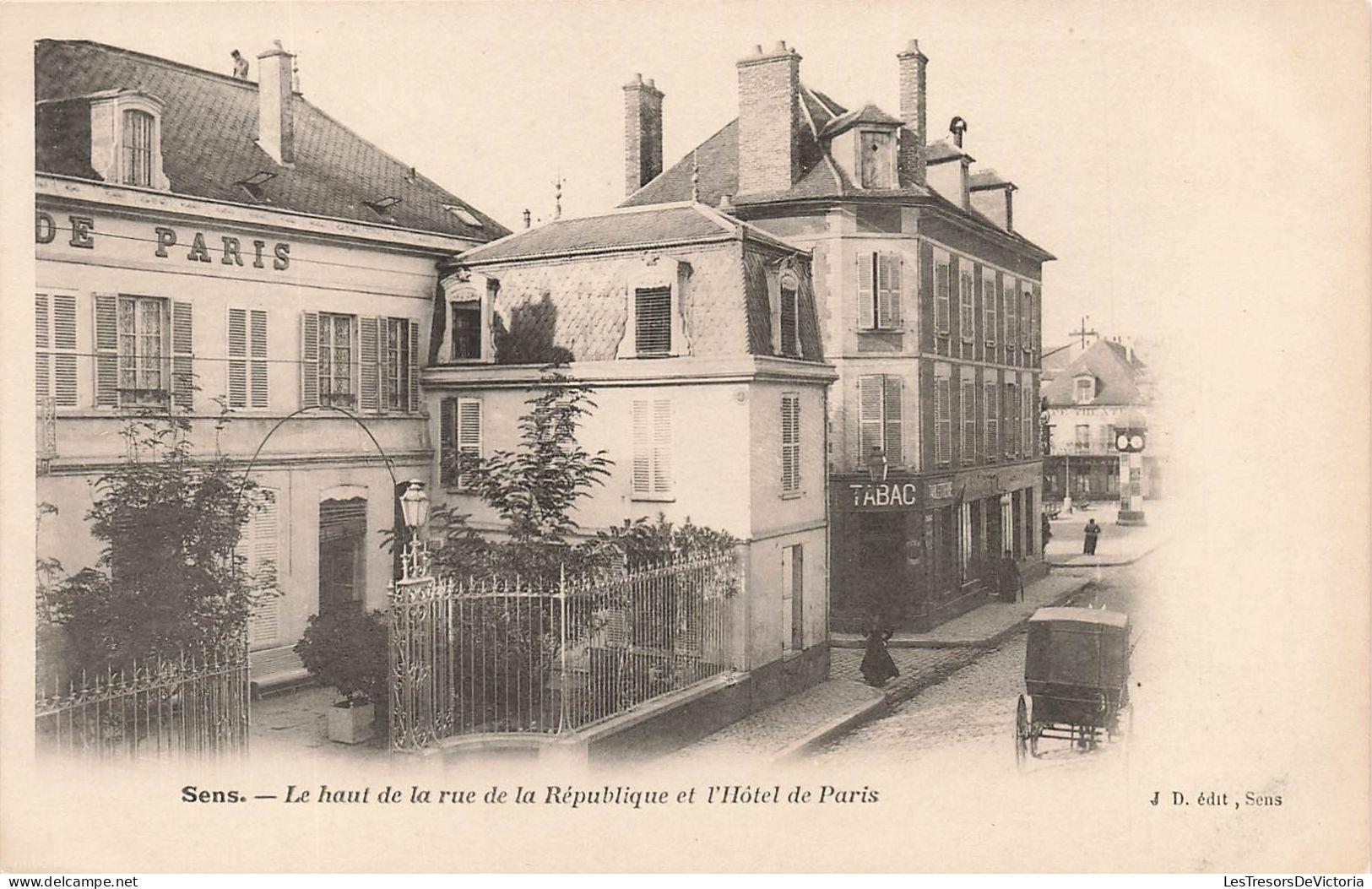 FRANCE - Sens - Le Haut De La Rue De La République Et L'hôtel De Paris - Carte Postale Ancienne - Sens