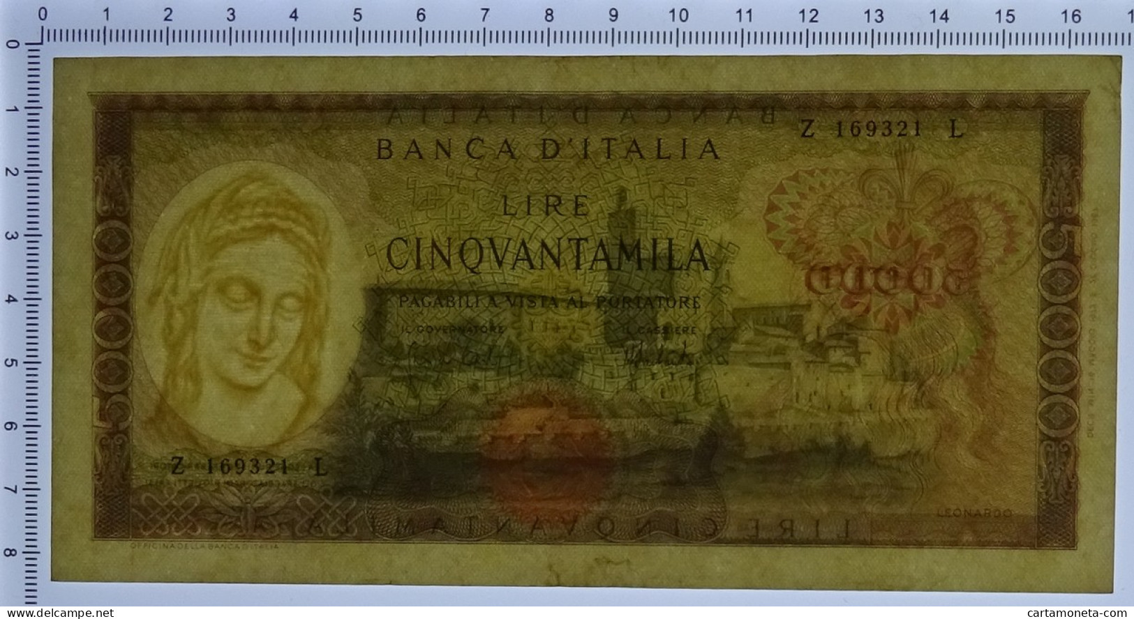 50000 LIRE BANCA D'ITALIA LEONARDO DA VINCI MEDUSA 16/05/1972 BB/SPL - Autres & Non Classés