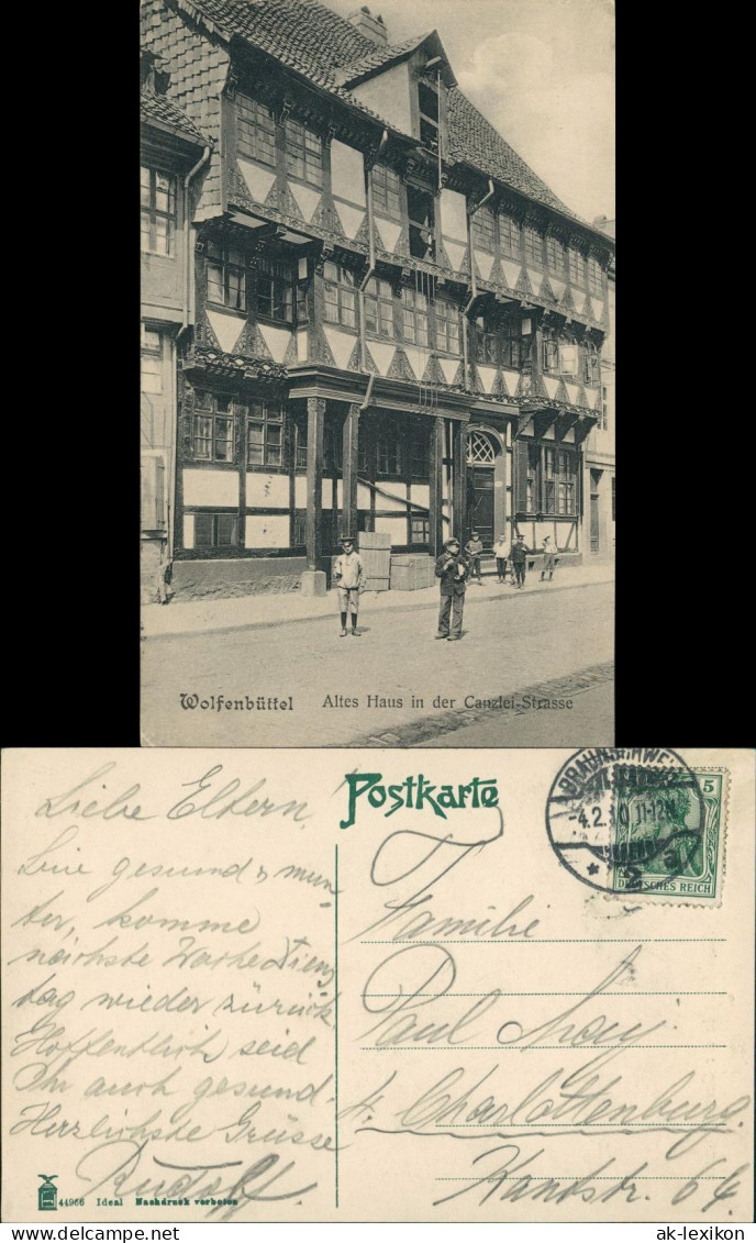 Ansichtskarte Wolfenbüttel Canzlei-Strasse, Jungen 1910 - Wolfenbüttel