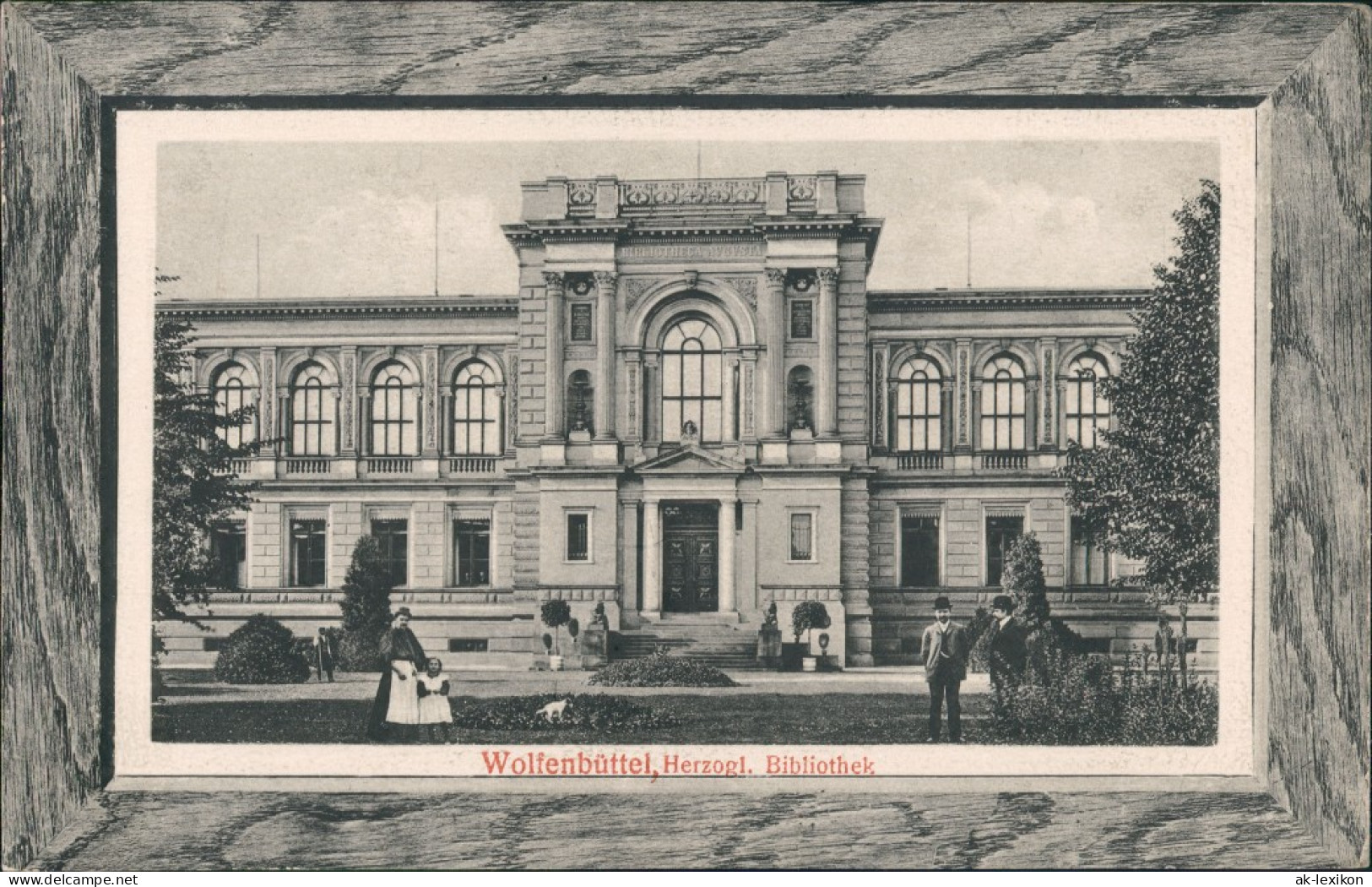Ansichtskarte Wolfenbüttel Herzogl. Bibliothek 1911 Passepartout - Wolfenbuettel