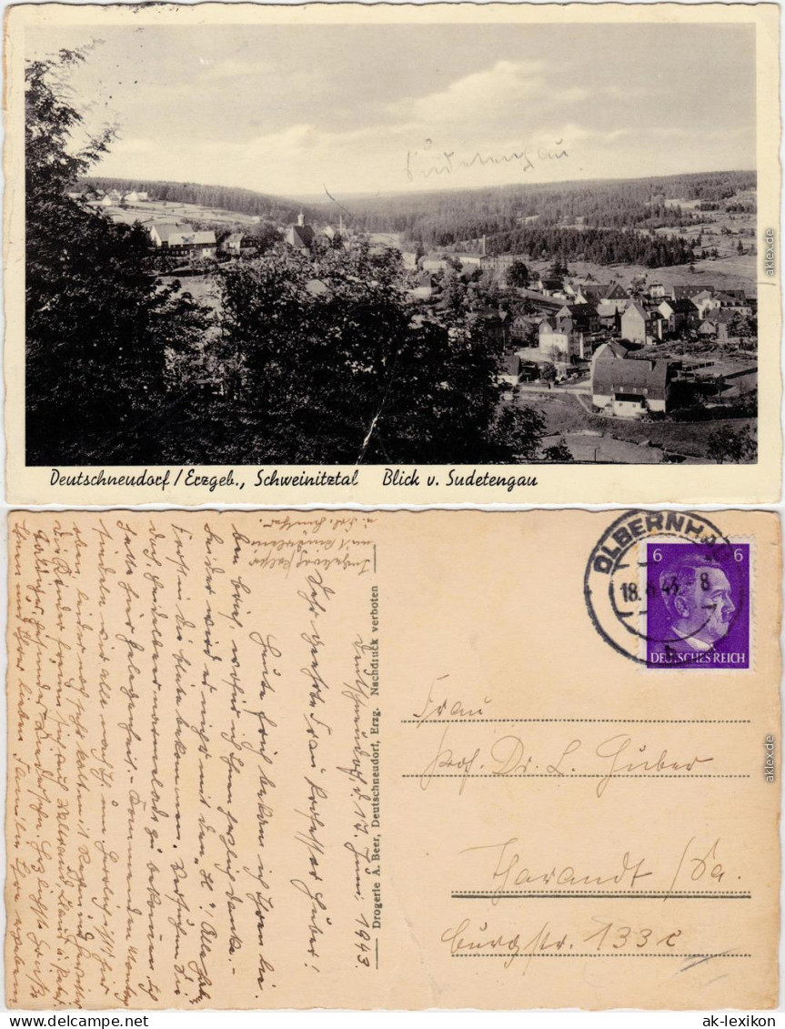 Deutschneudorf Blick Von Sudetengau Ansichtskarte 1943 - Deutschneudorf