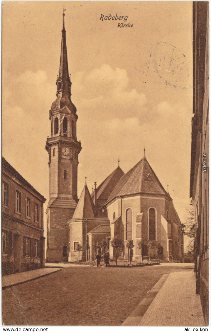 Radeberg Kirche Ansichtskarte Straßen  1908 - Radeberg