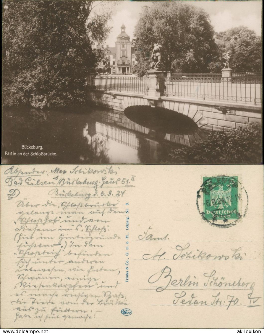 Bückeburg Fürstliches Schloss Schlossbrücke Brücke Mit Figuren 1924 - Bueckeburg