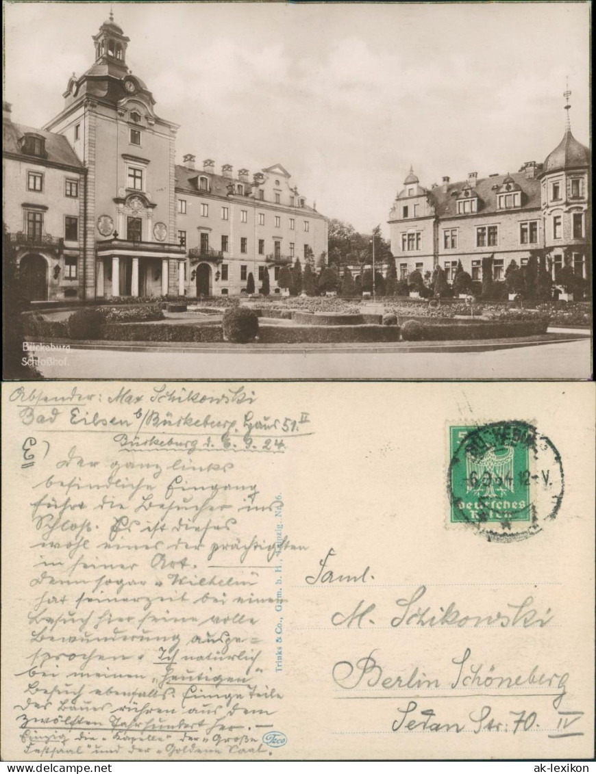 Bückeburg Fürstliches Schloss Außenansicht, Castle Postcard 1924 - Bueckeburg