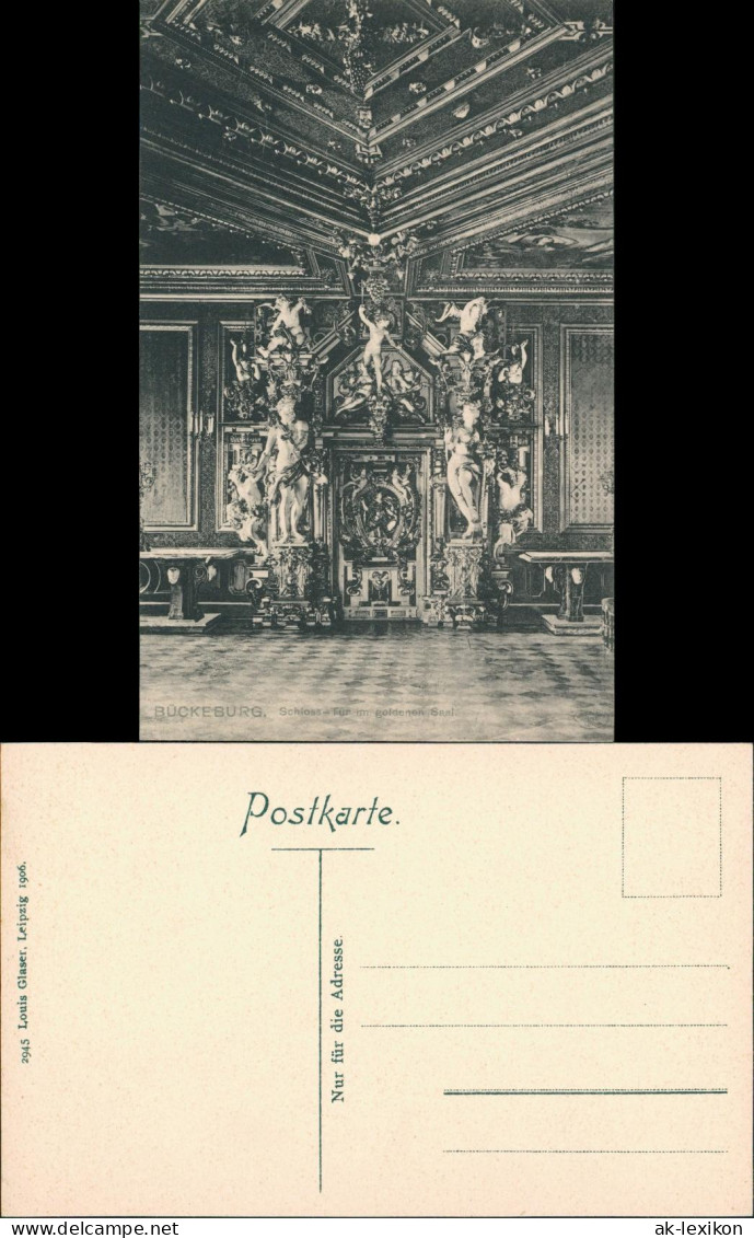 Bückeburg Fürstliches Schloss Tür Goldener Saal Innenansicht 1906 - Bückeburg