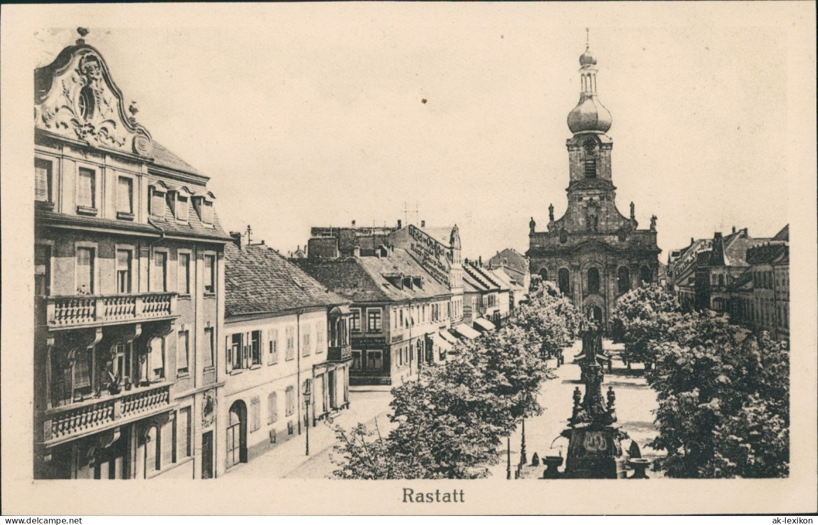 Ansichtskarte Rastatt Häuser Zeile Partie An Der Kirche 1910 - Rastatt